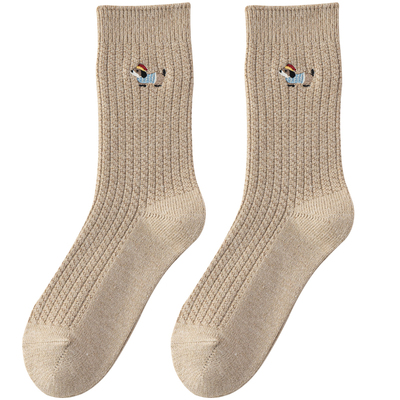 美利奴羊毛女士秋冬堆堆袜