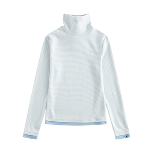 riverstone plus毛茸茸高领条纹长袖T恤女冬季百搭加厚打底衫上衣