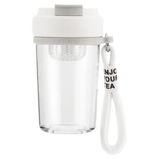 乐扣乐扣玻璃杯泡茶水杯家用耐热茶水分离杯子男士花茶女生办公室