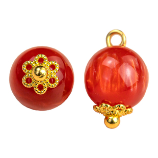 旗袍盘扣扣子仿玉石树脂手工圆形流光扣复古唐装汉服装饰纽扣配饰