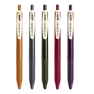 日本zebra斑马JJ15复古笔SARASA系列按动中性笔酒红色斑马牌高颜值女生款彩色水笔套装湖蓝0.5mm官方旗舰