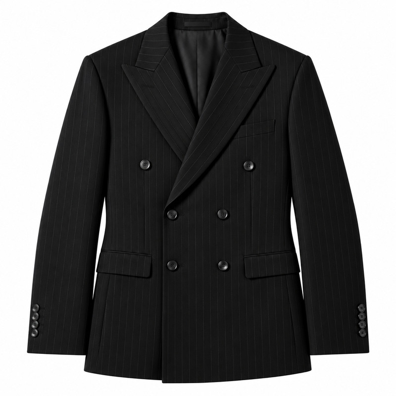 秋季双排扣条纹男士商务西服套装