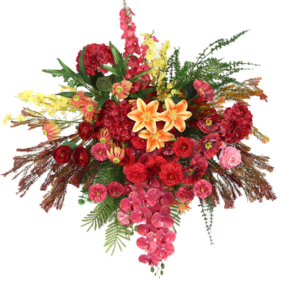 婚庆红色KT板路引仿真花