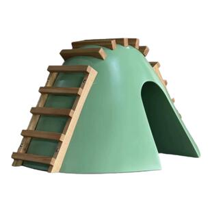 玻璃钢儿童滑滑梯户外游售楼处架空层潜水艇定制玻璃钢爬梯屋雕塑