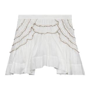 MARANT ETOILE2025 CEOLA法式棉质荷叶边短裙女