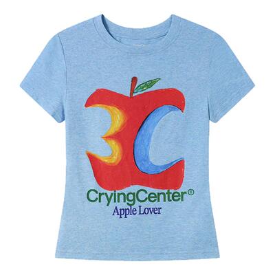 CryingCenter  3c手绘苹果正肩修身彩色短袖 哭喊中心