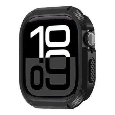 适用苹果S10手表保护套炭纤维纹