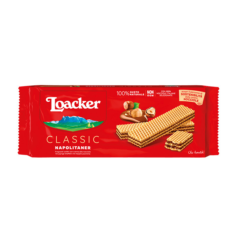 Loacker莱家进口经典夹心威化饼干榛子味小零食175g效期至26年7月