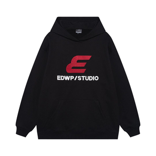 Endweep E字刺绣国潮连帽卫衣男女宽松休闲重磅美式情侣帽衫
