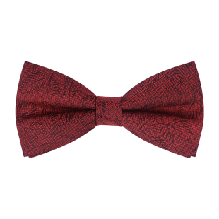 领结男酒红色枝叶婚礼新郎伴郎结婚免打结男士西装衬衫韩版蝴蝶结