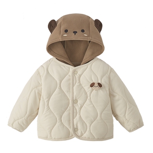 [抗菌远红外]男童外套女小童秋冬夹棉加绒两件套保暖春装儿童套装