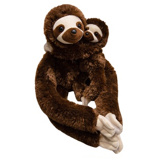 长臂狐猴公仔毛绒玩具悬挂母子黑猩猩树懒窗帘扣儿童陪伴娃娃礼物