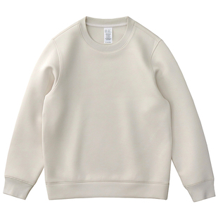 空气层圆领卫衣男美式复古高端太空棉纯色运动休闲套头外套春秋款