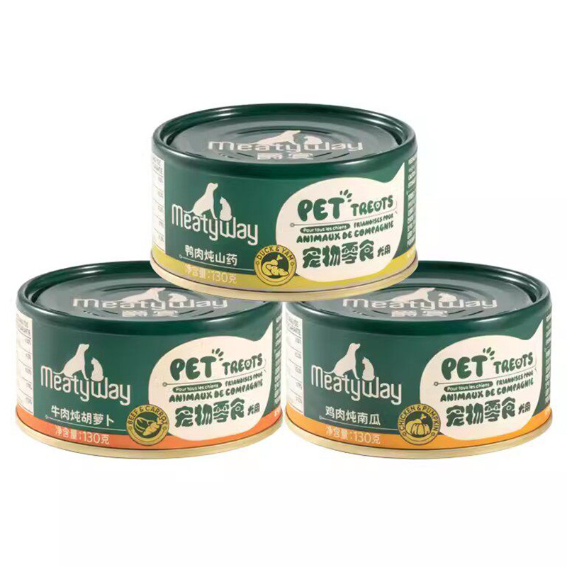 Meatyway爵宴狗零食犬用湿粮罐头130g/罐鸡肉炖南瓜拌饭营养鲜食