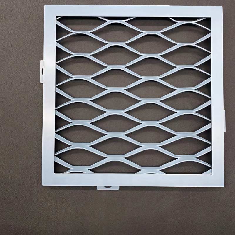 铝合金外墙防护网铝网格通道护拦天花铝网板学校吊顶菱型铝网板可
