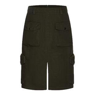 正品授权FAEfreeandeasy“共享快乐”黑色六袋工装休闲开叉半裙女