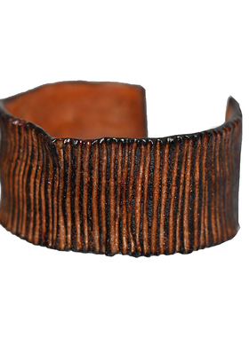 溯也手作原创个性小众手镯 质感机理皮革创意男女情侣开口手环