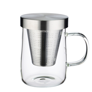 明尊 SG-01玻璃茶壶飘逸杯不锈钢内胆过滤玻璃茶杯办公室单人水杯