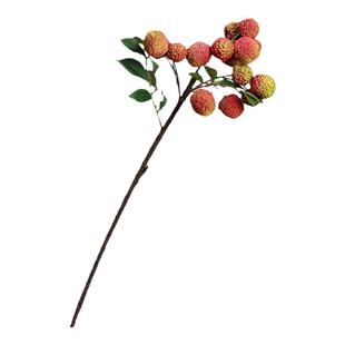 高端送人仿真寓意励志礼品花室内仿生粉红荔枝果树枝假花装饰摆件