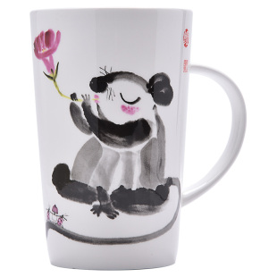 新中式主人杯十二生肖鼠马克杯男士功夫茶杯带盖釉上彩骨瓷礼盒装