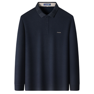 [加绒加厚/丝光棉]梦特娇男士Polo衫25秋冬长袖商务柔软T恤保暖J