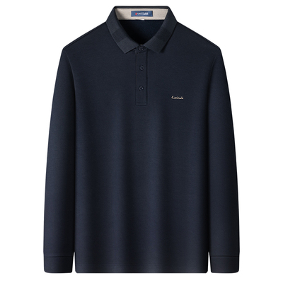 梦特娇加绒加厚棉质保暖长袖polo