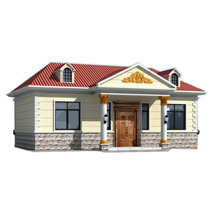 经济小户型一层别墅全套建筑施工设计图纸三房二厅新农村自建住房