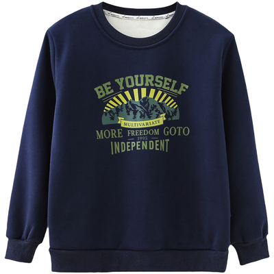 蘑菇兔胖男童加绒卫衣秋冬薄绒潮