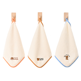 擦手巾挂式儿童宝宝小毛巾比纯棉吸水不掉毛厨房卫生间洗脸巾洗澡