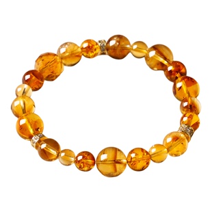 黄水晶手串串珠火生土旺转运珠手链本命年财神财运天然水晶手饰