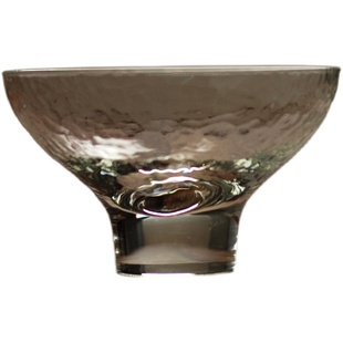 喜悦茶铺/玻璃品茗杯锤目纹斗笠杯日式耐热茶杯普洱高脚酒杯/清泉