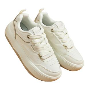 乔丹板鞋运动鞋女鞋冬季新款休闲百搭波浪厚底增高面包鞋软底白色