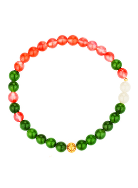 御臻珠宝和田玉碧玉撞色精工手串