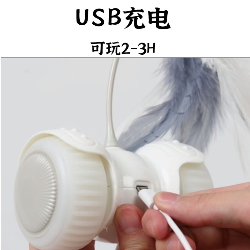 电动猫玩具亚马逊热销款玩具平衡智能高遥控玩具智能车猫互动羽毛