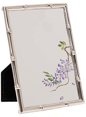 若奈紫藤花竹节镜子画半身镜