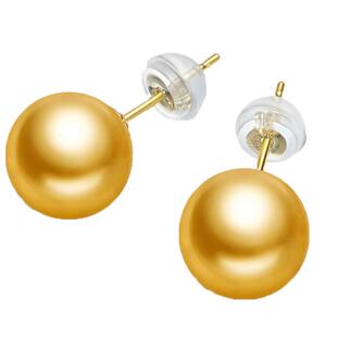 母贝珍珠耳钉 简约合成正圆强光灰白金黑贝珠耳饰耳环 防过敏