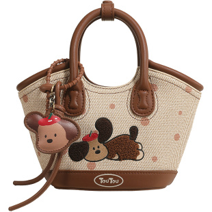 新年礼物TOUTOU原创设计小狗手提菜篮子包可爱水桶包单肩斜挎包女