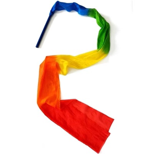 彩带棒儿童彩绸舞蹈彩带渐变色丝带六一演出运动会开幕式手持飘带