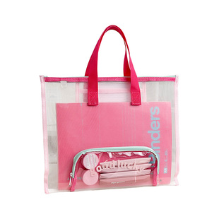 三年二班 透明文件袋拉链式分类学科收纳袋小学生手提书本拎书袋轻便补课包资料袋初中补习袋考试专用试卷袋