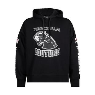 Versace/范思哲男logo印花全棉套头加绒连帽衫男士XY精选