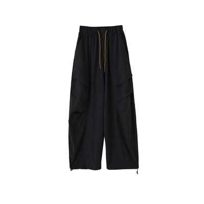 秋冬季加厚大口袋抽绳工装裤