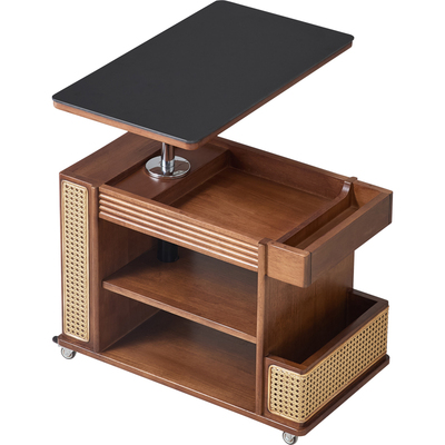 林氏家居可移动升降实木岩板边几