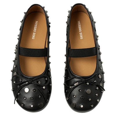 MESSRSDING铆钉玛丽珍平底单鞋女