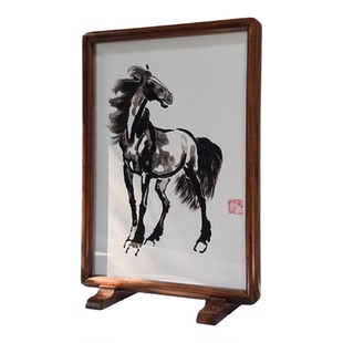 马到成功中国风装饰摆件非遗蜀绣手工双面刺绣工艺品高端商务礼品