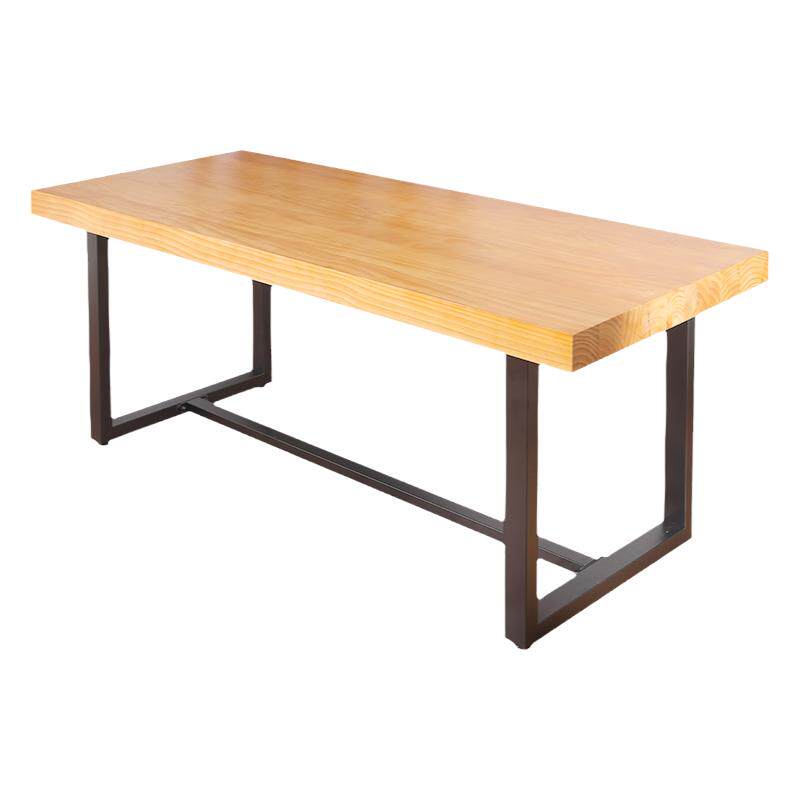 铁艺实木餐桌美式复古奶茶店咖啡厅桌椅长办公桌洽谈桌LOFT电脑桌