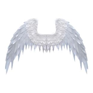 白色霍克斯天使羽毛翅膀可弯曲造型道具成人款天狗漫展拍摄cos翅