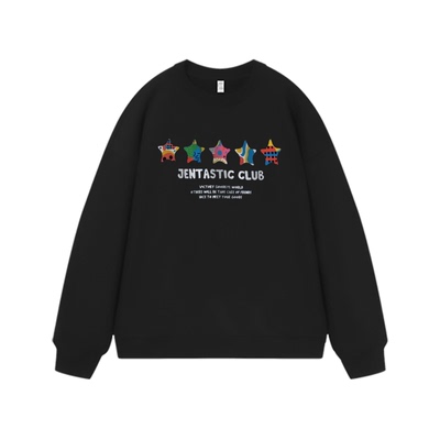 宋雨琦明星同款美式印花圆领卫衣