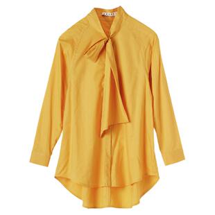 ZOLLE因为纯棉质感文艺风领结百搭气质上衣女25秋冬新品