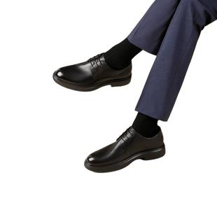 森达男鞋正装皮鞋布洛克雕花商务通勤德比鞋商场同款真皮增高婚鞋