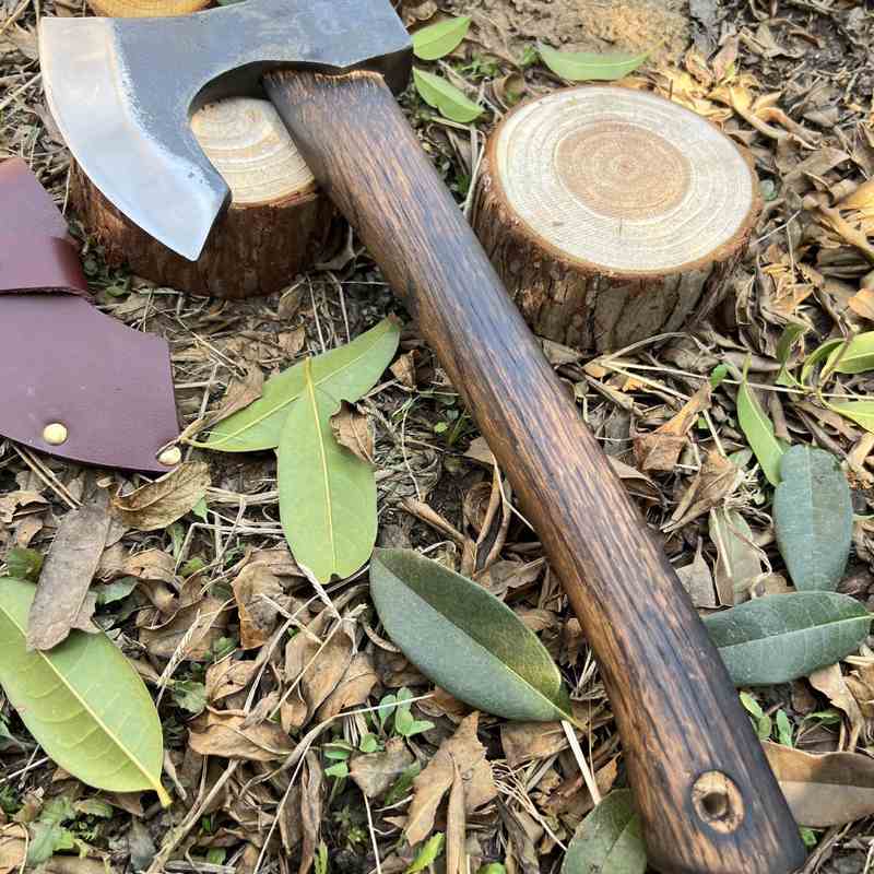 印第安战斧户外露营勾斧盘斧头露营锻打劈柴完骨砍斧防身开山锰钢